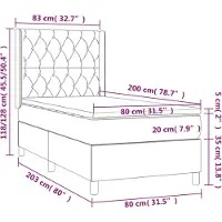 vidaXL Cama con somier y colchón , con iluminación LED rosa, 80x200 cm, tapizada en terciopelo