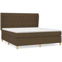 vidaXL Cama con somier y colchón de la marca , color marrón oscuro, dimensiones 180x200 cm, tapizada en tela