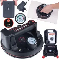 Rosfix Ventosa De Vacío A Batería 200 kg – Indicador Inteligente y Manómetro | Ø200 mm, 3,6V 1500mAh