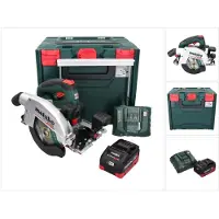 Metabo Sierra circular manual a batería KS 18 LTX 66 BL de 18 V y 165 mm + 1 batería de 8,0 Ah + cargador + metaBOX