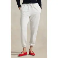 Ralph Lauren para mujer. 211971694002 Pantalón de chándal de felpa con cordón blanco (L), Casual, Algodón, outlet 202