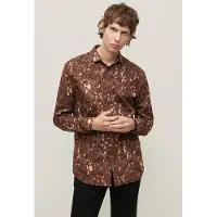 John Varvatos Slim Fit Shirt With Wire Inserted Shaped Stand Col Burnt Cla Talla: XL | Camisas Casuales Outlet | Hombre | Blanco
