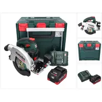 Metabo Sierra circular manual a batería KS 18 LTX 66 BL de 18 V y 165 mm + 1 batería de 5,5 Ah + cargador + metaBOX