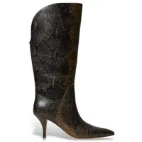 Twinset para mujer. 262TGT074 Botas altas de piel con estampado de pitón marrón (39), 3 a 5cm, Ninguno, Casual, outlet 2026.