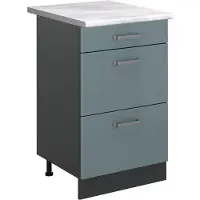 Vicco Mueble bajo de cocina R-Line Gris azulado/Antracita 50 cm encimera Mármol, Model 69873