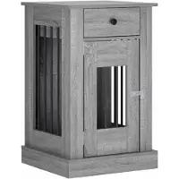 vidaXL : Mueble para jaula de perro, color Sonoma gris, 50 x 47,5 x 80 cm, material de madera