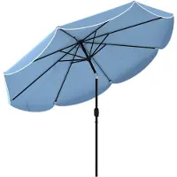 BellaFurn Toldo para balcón redondo con manivela y función de inclinación | Color: Azul cielo | Dimensiones: 265x265x235 cm