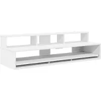 Syfax Mesa de estudio blanca, 130 x 42,5 x 36 cm, fabricada en material de madera