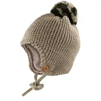 Maximo - Boy's Inkamütze m. Pompon u. Band - Gorro size 45-47 cm, beige