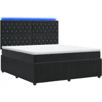Syfax Cama con somier y colchón LED, color , 140 x 200 cm, tapizada en terciopelo