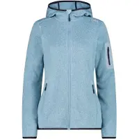 CMP - Women's Jacket Fix Hood Jacquard Knitted 3H19826 - Forro polar size 40, azul