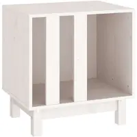 vidaXL Caseta para perros, blanca, 50x40x52 cm, madera maciza de pino