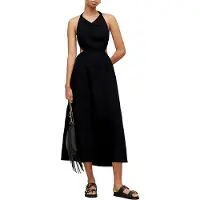 AllSaints Ludo Dress Black Talla: 16 | Vestidos Midi Outlet | Mujer | Negro