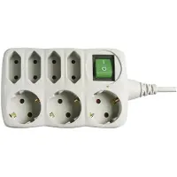 Emos Regleta múltiple con 7 enchufes, cable de 1,5 metros, tipo Schuko