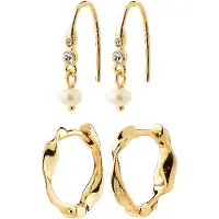 Pilgrim Pendientes 'Morin' oro / transparente / blanco perla