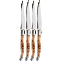 Laguiole En Aubrac 42C12-GEIHQ, Japanese Damascus, Thuja Wood, juego de 4 cuchillos de carne