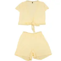 Trendyol Pijama de pantalón corto amarillo
