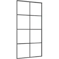 vidaXL Puerta corredera negra de , 102,5 x 205 cm, con vidrio de seguridad ESG y marco de aluminio