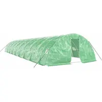 vidaXL Invernadero de acero, color verde, marca , superficie de 90 m², dimensiones 18x5x2,3 metros