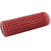 vidaXL Valla de alambre de acero con revestimiento de PVC, 25x0,5 metros, color rojo