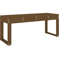 vidaXL Banco de jardín color miel, 110x38x45 cm, madera maciza de pino