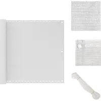 vidaXL Protector para balcón, blanco, 90 x 300 cm, HDPE - Toldos y protectores solares