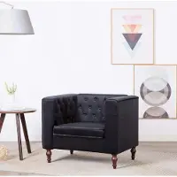 Markenlos Sillón de terciopelo negro para el salón, 18,05 kg