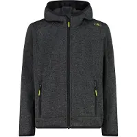 CMP - Boy's Jacket Fix Hood Jacquard Knitted - Forro polar size 116, gris/negro
