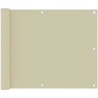 OEM Protector de privacidad para balcones - 75x300 cm - Tejido Oxford - Color crema - Resistente al viento y a los rayos UV - Diseño compacto para barandillas bajas