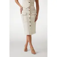 Guess Marciano GUESS Naomi Midi Skirt Den Sandy Shore Talla: 40 | Faldas Midi Outlet | Mujer | Marrón