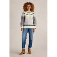 White Stuff Sunset Fairisle Jumper Grey Multi Talla: 14 REGULAR | Sudaderas con Capucha Outlet | Mujer | Gris