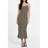 Guess Marciano GUESS Sl Vera Chevron Lace Natural/jet Black Mu Talla: XL | Vestidos Midi Outlet | Mujer | Negro