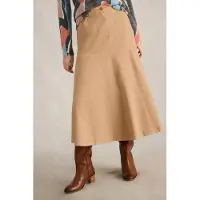 White Stuff Quinn Midi Skirt Dark Natural Talla: 20 REGULAR | Faldas Midi Outlet | Mujer