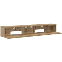 Syfax Mesa de estudio de estilo artesanal, roble, 110 x 36 x 19,5 cm, fabricada en material de madera