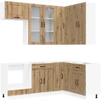 vidaXL Módulo de cocina KALMAR, 8 piezas, material de madera con aspecto de roble artesanal