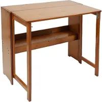 StarTech.com Escritorio plegable - Mesa compacta para el teletrabajo - Estructura de bambú - Borde elevado - Bisagras y cierres - Esquinas redondeadas - 83 x 54 x 76 cm - Color beige