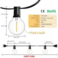 StarTech.com Guirnalda de luces LED G40 - 30 metros - Para uso en exteriores - Resistente al agua - Diseño retro - Enchufe europeo - 220 V
