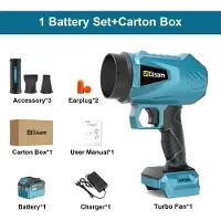 StarTech.com Soplador de hojas a batería - X50 Pro, turbocompresor - De mano - Motor sin escobillas - Compatible con baterías Makita de 18V - Set que incluye 1 batería