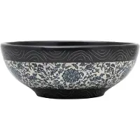 vidaXL Lavabo de encimera, negro y azul, redondo, Ø 41 x 14 cm, de cerámica