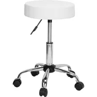 EHokery TULSA: Silla giratoria para cosmética, color blanco, con altura ajustable
