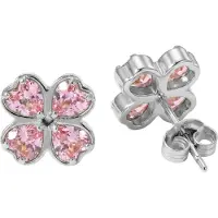 Purelei Pendientes 'Rosa Cuore' rosa / plata