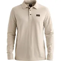 PME Legend Jersey 'American Classic polo shirt with long sleeves and flight pocket' beige