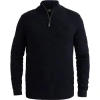 Vanguard Jersey 'Pullover with half-zip and allover texture' azul oscuro