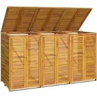 vidaXL : Caja para contenedores de basura para 3 contenedores, 210x89x117 cm, madera maciza de acacia