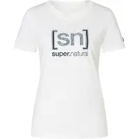Super.natural - Women's Logo SN Bandana Bio Cotton Tee - Camiseta de merino size S, blanco