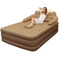 StarTech.com Colchón inflable para 2 personas - Colchón de aire para camping - 48 cm de altura - Fabricado en PVC flocado, suave y agradable al tacto - Ideal para uso en interiores y exteriores - Color marrón