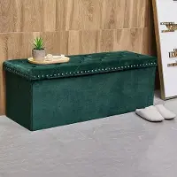 Markenlos Caja de almacenamiento con tapa - Asiento plegable, acolchado, que ahorra espacio, 110 x 40 x 40 cm