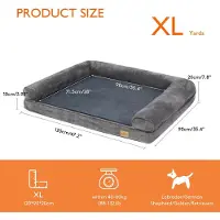 StarTech.com Cama para perros - Extra grande, colchón ortopédico para perros, tipo sofá - Cojín de espuma suave - Funda desmontable y lavable - 100% algodón - Gris