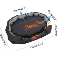 StarTech.com Cama grande para perros - Sofá para perros de tamaño XXL - Tejido Oxford impermeable - Funda desmontable y lavable - Resistente a los arañazos - Cojín suave - Color negro y gris