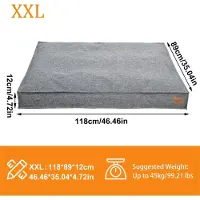 StarTech.com Cama para perros, tamaño 2XL - Cojín rectangular para perros - Base de espuma gruesa - Revestimiento interior impermeable - Funda extraíble y lavable a máquina - Gris